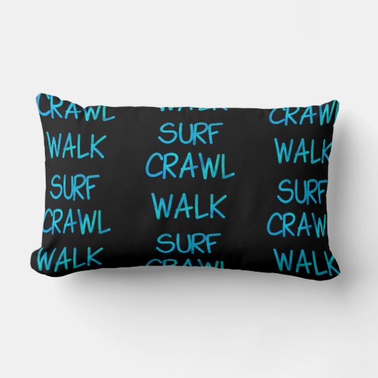 Blauw Kruip Loop Surf Kussen (Voorkant)