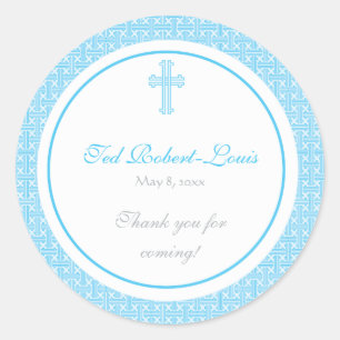 Blauw kruis adreslabel/Favor Sticker
