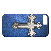 Blauw kruis Case-Mate iPhone case (Achterkant (Horizontaal))