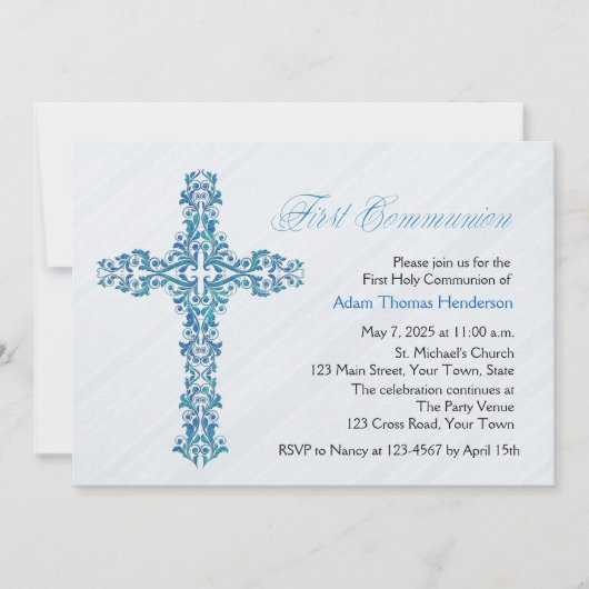 Blauw Kruis, Eerste Communie Kaart (Voorkant)