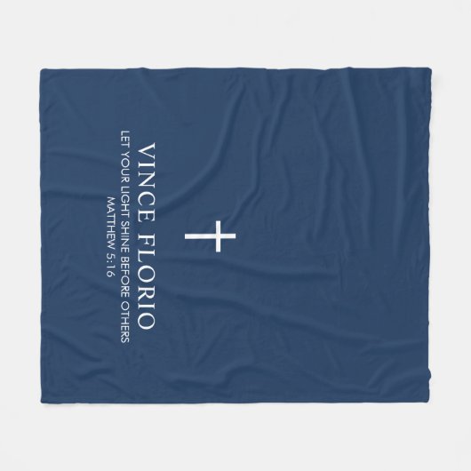 Blauw kruis fleece deken (Voorkant (Horizontaal))