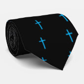 Blauw kruis stropdas (Opgerold)