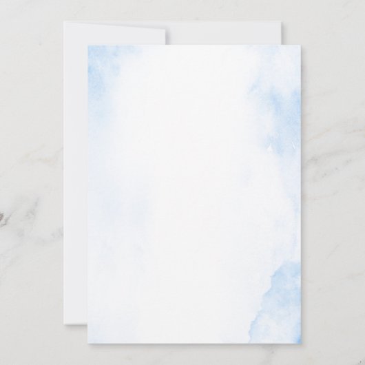 Blauw Kruisbeeld doop in het Spaans Uitnodiging (Achterkant)