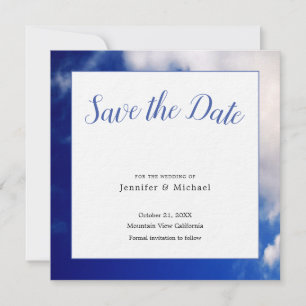 Blauw Kunstfotografie Professioneel Minimalistisch Save The Date