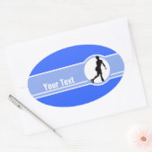 Blauw kunstschaatsen ovale sticker (Envelop)