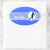 Blauw kunstschaatsen ovale sticker (Tas)