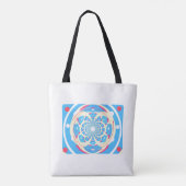 Blauw Kunstzinnig Driedimensionaal Ontwerp Draagtas (Achterkant)