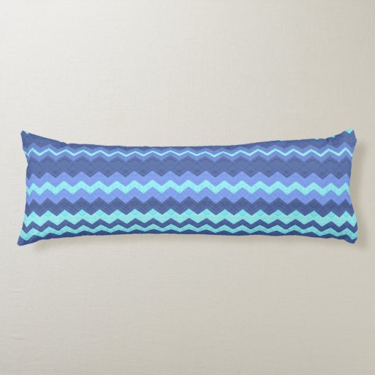 blauw kussen van chevron (Voorkant)