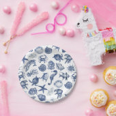 Blauw kust bruiloft papieren bord (Feest)