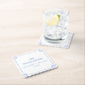 Blauw Kust Chic Persoonlijk Proefavondeten Kartonnen Onderzetters (Insitu)