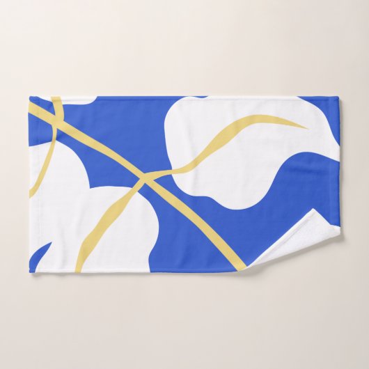 Blauw kustzomer print blad bad handdoek (Handdoek)
