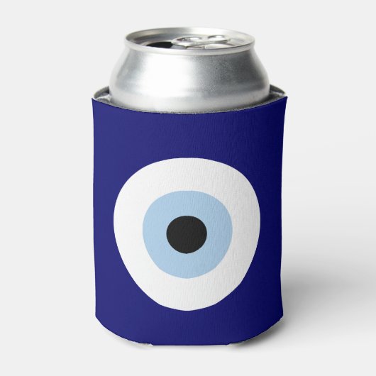 Blauw Kwaad Oog Succes & Bescherming Symbool Blikjeskoeler (Blikje Voorkant)