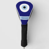 Blauw Kwaad Oog Succes & Bescherming Symbool Golfheadcover (Voorkant)