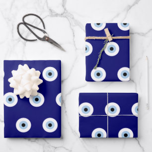 Blauw Kwaad Oog Succes & Bescherming Symbool Inpakpapier Vel