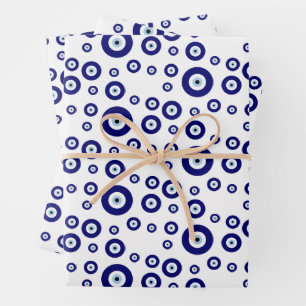 Blauw Kwaad Oog Succes & Bescherming Symbool Inpakpapier Vel