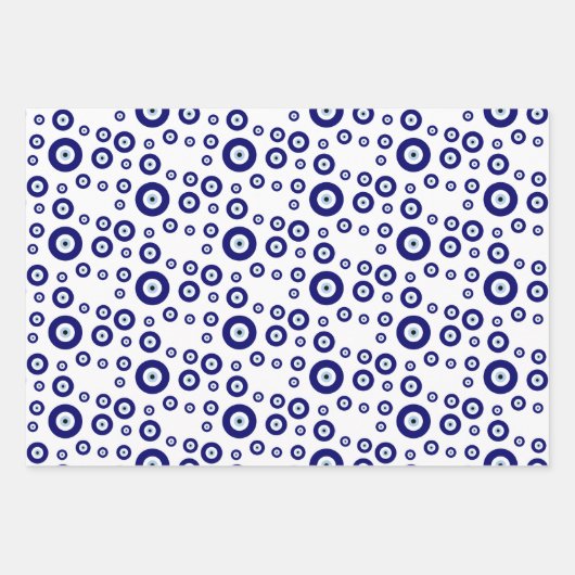 Blauw Kwaad Oog Succes & Bescherming Symbool Inpakpapier Vel (Voorkant)