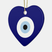 Blauw Kwaad Oog Succes & Bescherming Symbool Keramisch Ornament (Links)