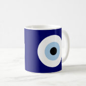 Blauw Kwaad Oog Succes & Bescherming Symbool Koffiemok (Voorkant rechts)