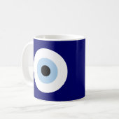 Blauw Kwaad Oog Succes & Bescherming Symbool Koffiemok (Voorkant links)