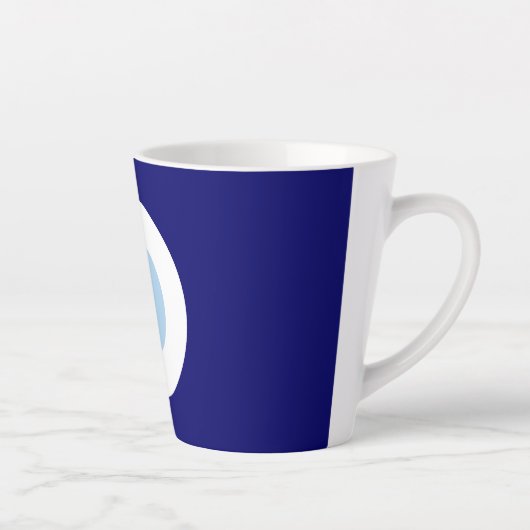Blauw Kwaad Oog Succes & Bescherming Symbool Latte Mok (Rechts)