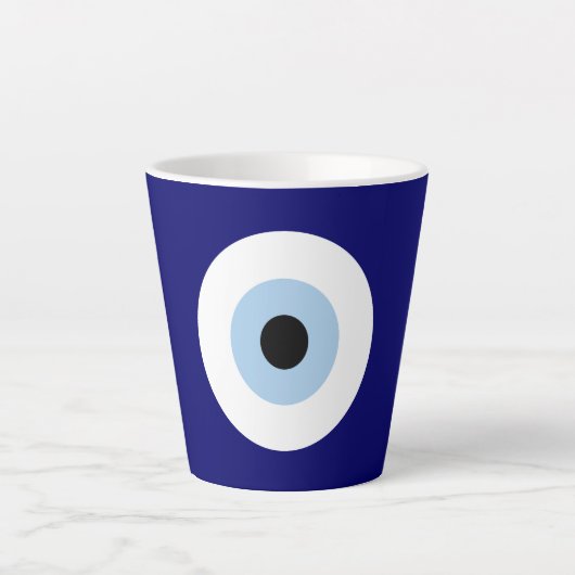 Blauw Kwaad Oog Succes & Bescherming Symbool Latte Mok (Voorkant)