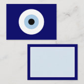 Blauw Kwaad Oog Succes & Bescherming Symbool Notitiekaartje (Voorkant / Achterkant)