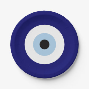 Blauw Kwaad Oog Succes & Bescherming Symbool Papieren Bordje