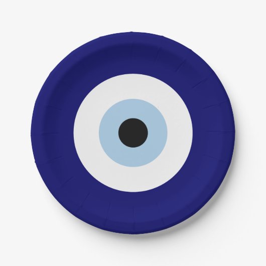 Blauw Kwaad Oog Succes & Bescherming Symbool Papieren Bordje (Voorkant)