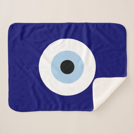 Blauw Kwaad Oog Succes & Bescherming Symbool Sherpa Deken (Voorkant (horizontaal))