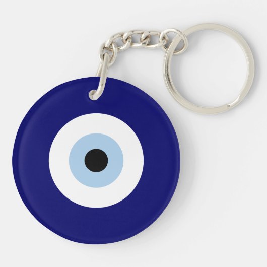Blauw Kwaad Oog Succes & Bescherming Symbool Sleutelhanger (Achterkant)