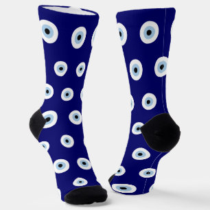 Blauw Kwaad Oog Succes & Bescherming Symbool Sokken