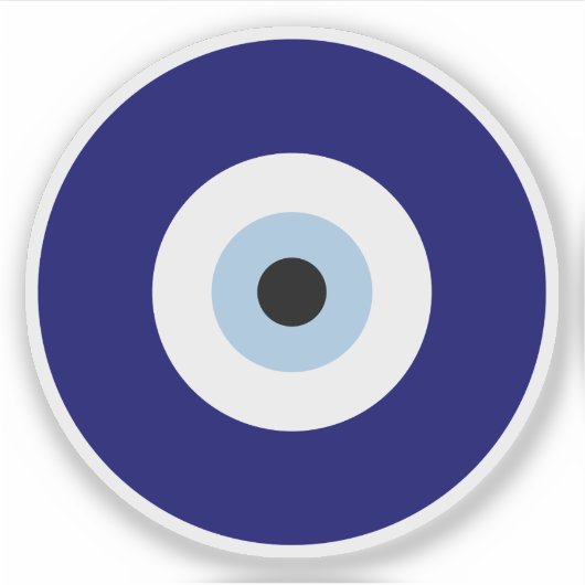Blauw Kwaad Oog Succes & Bescherming Symbool Sticker (Voorkant)
