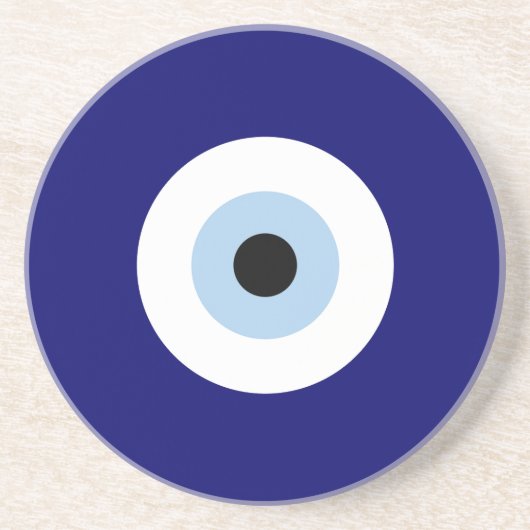 Blauw Kwaad Oog Succes & Bescherming Symbool Zandsteen Onderzetter (Voorkant)