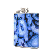 Blauw kwartsgewijs, blauw gedicht, abstract patroo heupfles (Links)