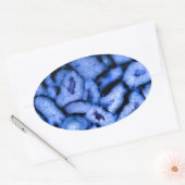 Blauw kwartsgewijs, blauw gedicht, abstract patroo ovale sticker (Envelop)