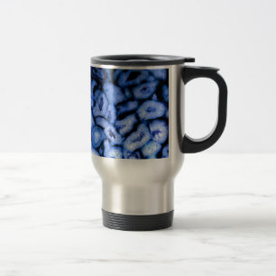 Blauw kwartsgewijs, blauw gedicht, abstract patroo reisbeker