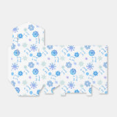 Blauw laat het sneeuwvlokken uw eigen kleur kiezen bedankdoosjes (Uitgevouwen)