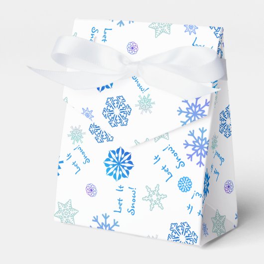 Blauw laat het sneeuwvlokken uw eigen kleur kiezen bedankdoosjes (Voorkant Zijde)