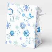 Blauw laat het sneeuwvlokken uw eigen kleur kiezen bedankdoosjes (Achterkant)