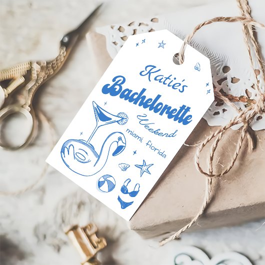 Blauw Laatste toast Beach Bachelorette Party Gift Cadeaulabel