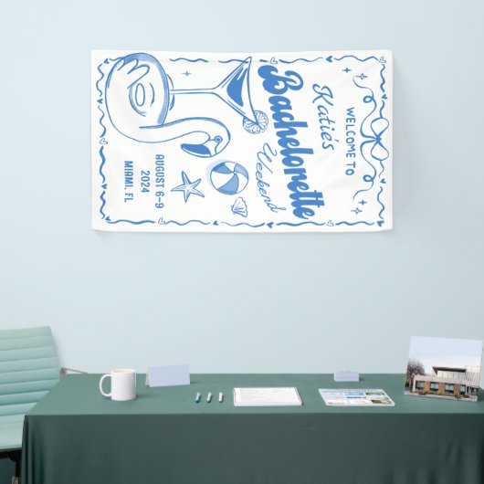 Blauw Laatste Toast Strand Bachelorette Weekend Ba Spandoek (Beurs)