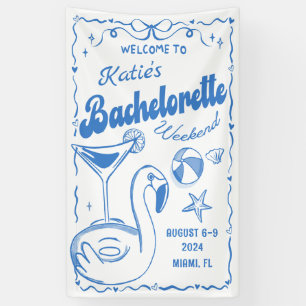 Blauw Laatste Toast Strand Bruidsmeisje Weekend Ba Spandoek