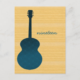 Blauw land Guitar Table Number Briefkaart