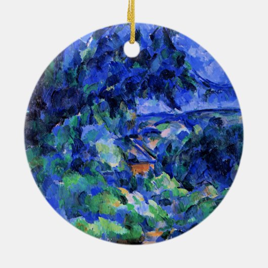 Blauw landschap door Paul Cezanne Keramisch Ornament (Achterkant)