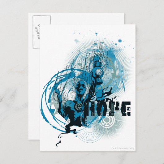 Blauw Lantern Grafisch 3 Briefkaart (Voorkant / Achterkant)