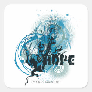 Blauw Lantern Grafisch 3 Vierkante Sticker