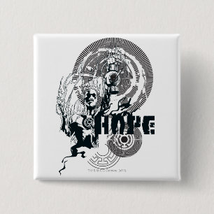 Blauw Lantern Grafisch 4 Vierkante Button 5,1 Cm