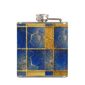 Blauw Lapis Lazuli en gouden patroon Heupfles (Achterkant)