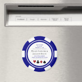 Blauw Las Vegas Bruiloft Save The Date Poker Chip Magneet (Insitu (Vaatwasser))