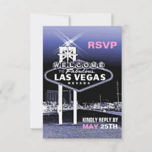  Blauw Las Vegas Modern Wedding RSVP